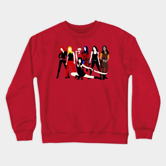 Women of the Whedonverse Crewneck Sweatshirt by TomTrager